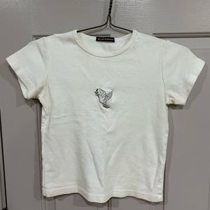 Brandy Melville top , never worn embroidered